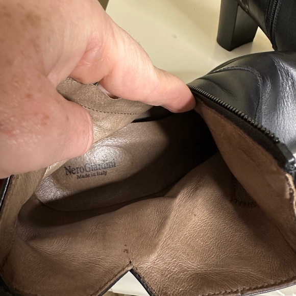 NWT Nero Giardini black and Leopard soft buttery leather Print Ankle Boots - Picture 9 of 9